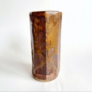 MCM Brutalist ceramic vase by artist Banks